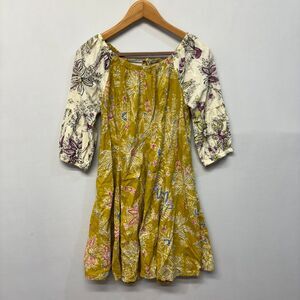 Daily Practice Anthropologie Mollie Tunic Dress XS X-Small Floral Boho C035 -5